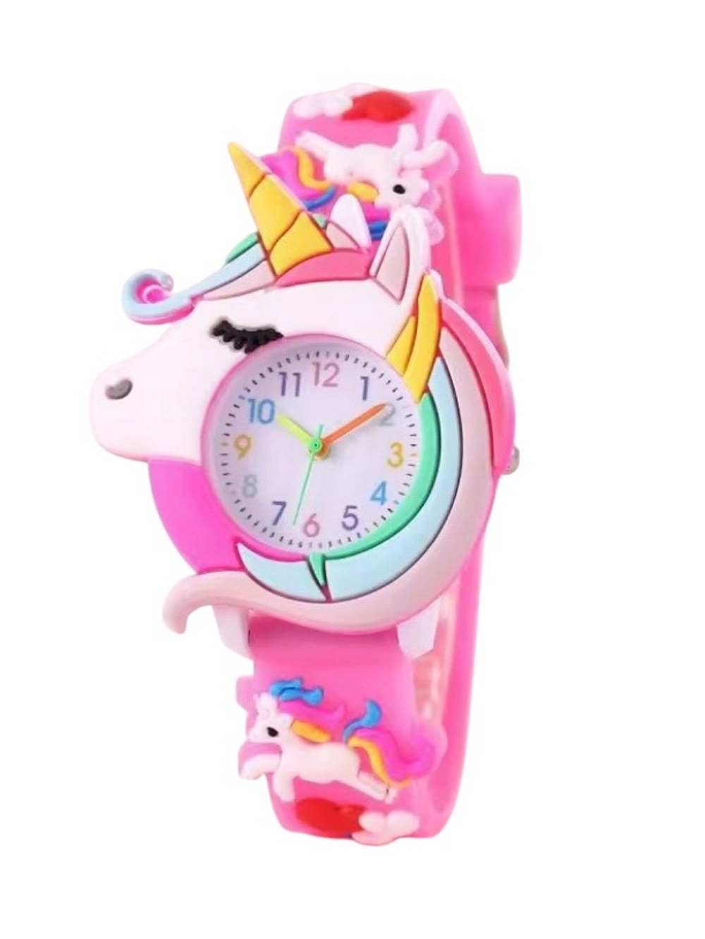 Girls Unicorn Analog Watch - Hot Pink